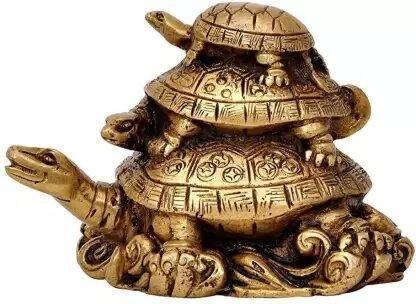 Three Tiered Turtle Tortoise Family For Health And Good Luck For Home Decor - 12 cm