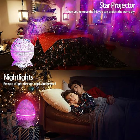 Mimmo 4-in-1 Star Projector Night Light with Bluetooth Speaker – Dinosaur Egg Shape 14 Color Galaxy Projector with Remote Control & Auto Timer – Kids Bedroom, Nursery, Party, Home Decor Gift