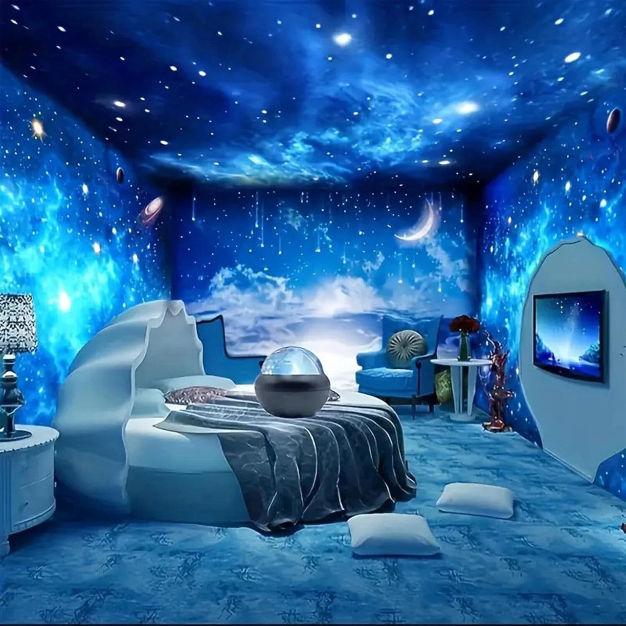 Mimmo Projection Light Night Lamp (12 cm, Multicolor)