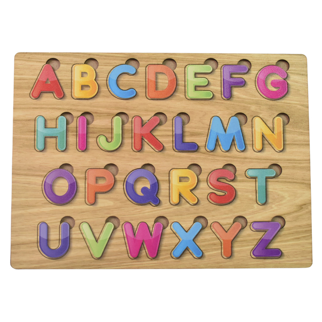 Wooden Puzzle Board ABC Letters Shapes Educational Learning Toys (2 Set)