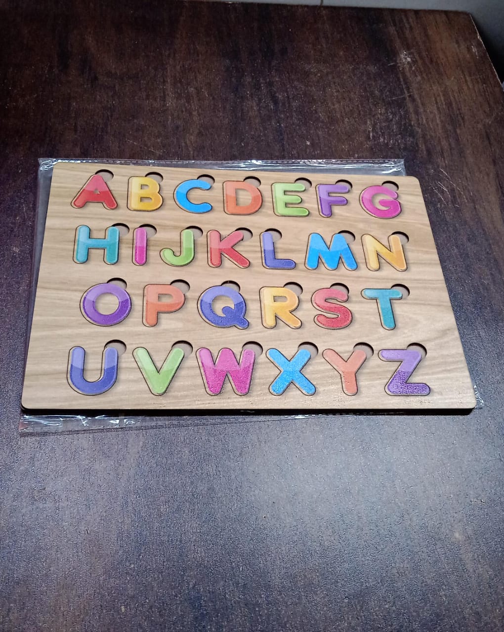 Wooden Puzzle Board ABC Letters Shapes Educational Learning Toys (2 Set)