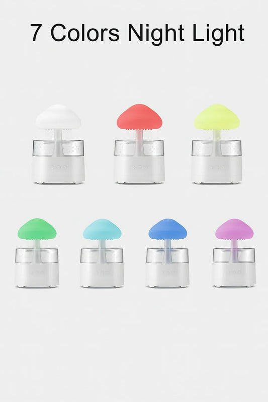 Premium Ultrasonic Rain Cloud Aromatherapy Humidifiers 350ml Portable Raining Rain Drop Air Humidifier Aroma Oil Diffuser, 7 Colors Light for Home, Office, Bedroom