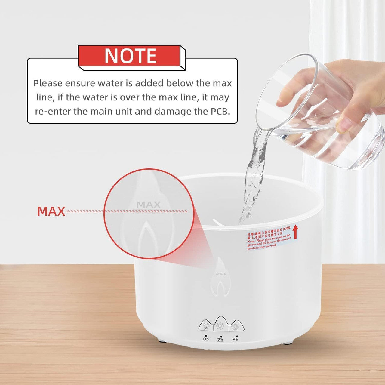 Oil Diffuser with Flame Light Cool Mist Humidifier with 2 Mist Modes Timer and Auto-Off Safety Protection Quiet Diffusers for Aromatherapy Essential Oil for Home Office SPA Yoga