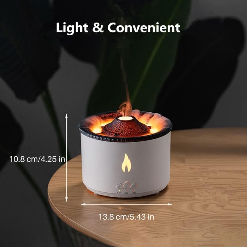 Oil Diffuser with Flame Light Cool Mist Humidifier with 2 Mist Modes Timer and Auto-Off Safety Protection Quiet Diffusers for Aromatherapy Essential Oil for Home Office SPA Yoga