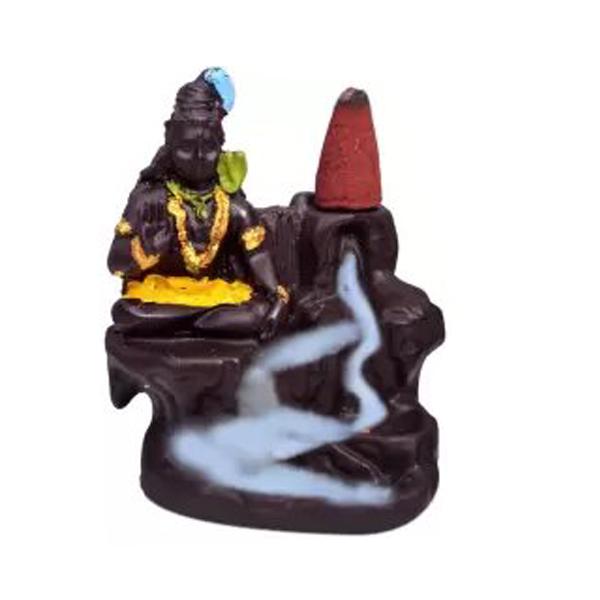 Backflow Smoke RadhaKrishn & Shiva with 20 Smoke Incense Cone For Living Room, Bed room, Office and Home Decor, 10 cm
