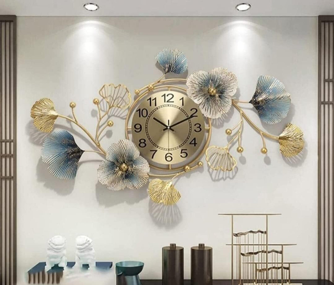 Mimmo Home Wall Clock for Living Room Butterfly Vintage Stylish Design Metal Frame Antique Pendulum Unique Bedroom/Dining/Office/Farm/cafes/Restaurant/Hotels/House/Hall Items